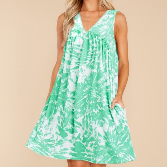 🦠NWT Mint Green Tie Dye 'Vaca Getaway' Flowy Sundress - Picture 4 of 4
